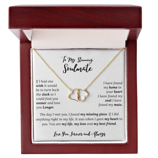 To My Stunning Soulmate - Everlasting Love, 10K Solid Yellow Gold Necklace