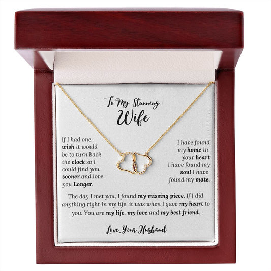 To My Stunning Wife - Everlasting Love, 10K Solid Gold Necklace