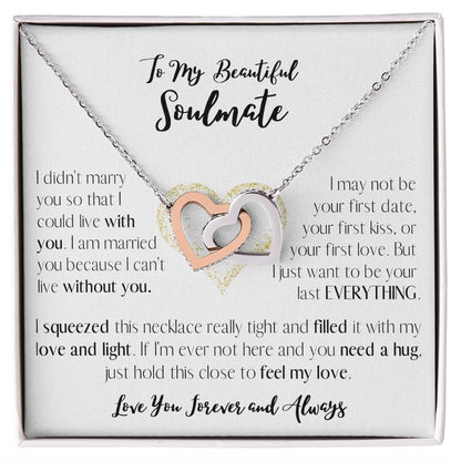 To My Beautiful Soulmate - Interlocking Hearts Necklace